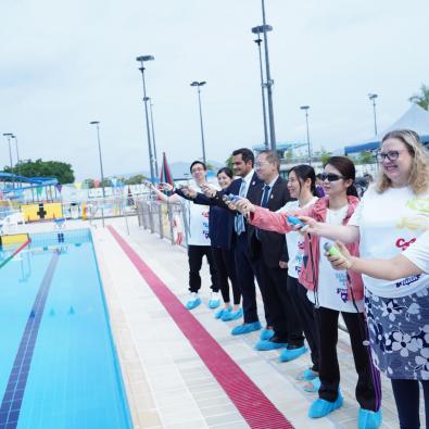 The 9th Aquatic Meet of the Primary Division was held at the Ma On Shan Swimming Pool on 10 April 2025.  Hong Kong China Swimming Team Member and 3-time Olympian Ms. Camille Cheng Lily Mei was the Guest of Honour of the Prize Presentation Ceremony. The highly anticipated event showed students and parents turning early in the morning with their enthusiasm and excitement clearly visible on their happy faces. From the spectator stands, students cheered enthusiastically for the swimmers from their houses. The s