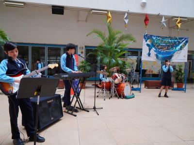Our pop band rocked the stage at Lunch Time Concert with their beat and energy.