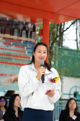 The 9th Aquatic Meet of the Primary Division was held at the Ma On Shan Swimming Pool on 10 April 2025.  Hong Kong China Swimming Team Member and 3-time Olympian Ms. Camille Cheng Lily Mei was the Guest of Honour of the Prize Presentation Ceremony. The highly anticipated event showed students and parents turning early in the morning with their enthusiasm and excitement clearly visible on their happy faces. From the spectator stands, students cheered enthusiastically for the swimmers from their houses. The s