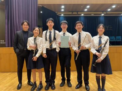 Saxophone Quartet and Woodwind Quintet Performed with Flying Colours in Schools Music Festival